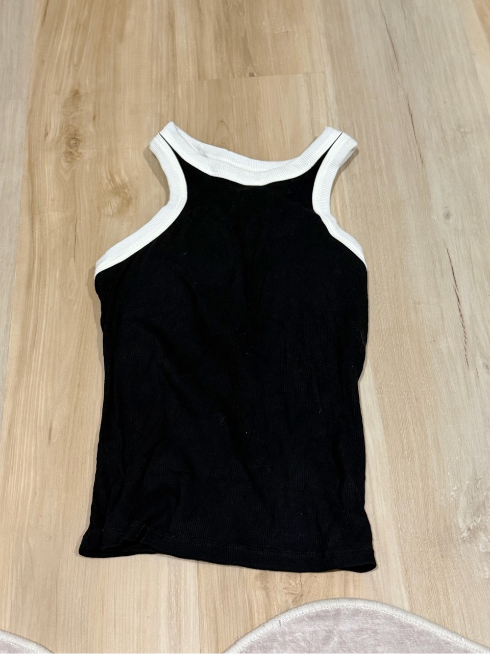 Black Tank Top with White Trim